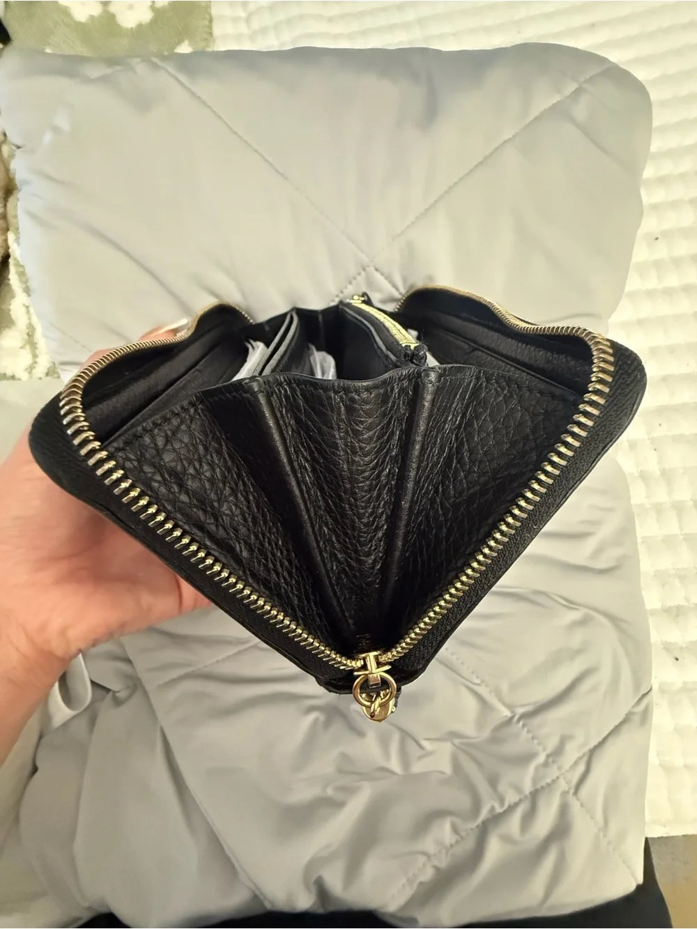 Authentic- Gucci Black Embossed GG Leather wallet